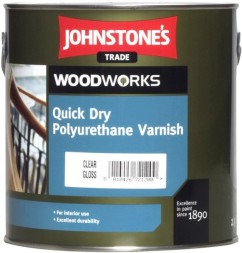 Johnstones Quick Dry Polyurethane Varnish Clear Glos водорастворимый лак для панелей 2,5л